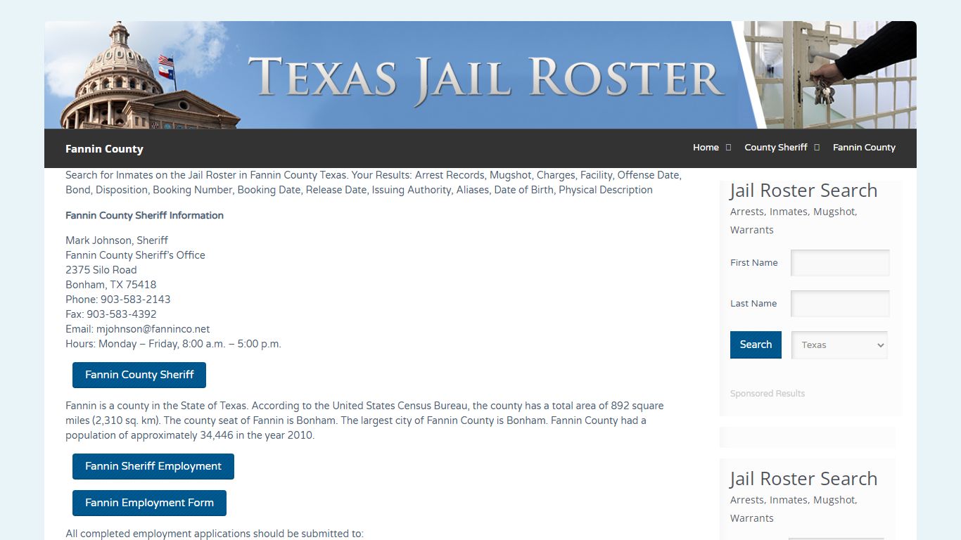 Fannin County | Jail Roster Search